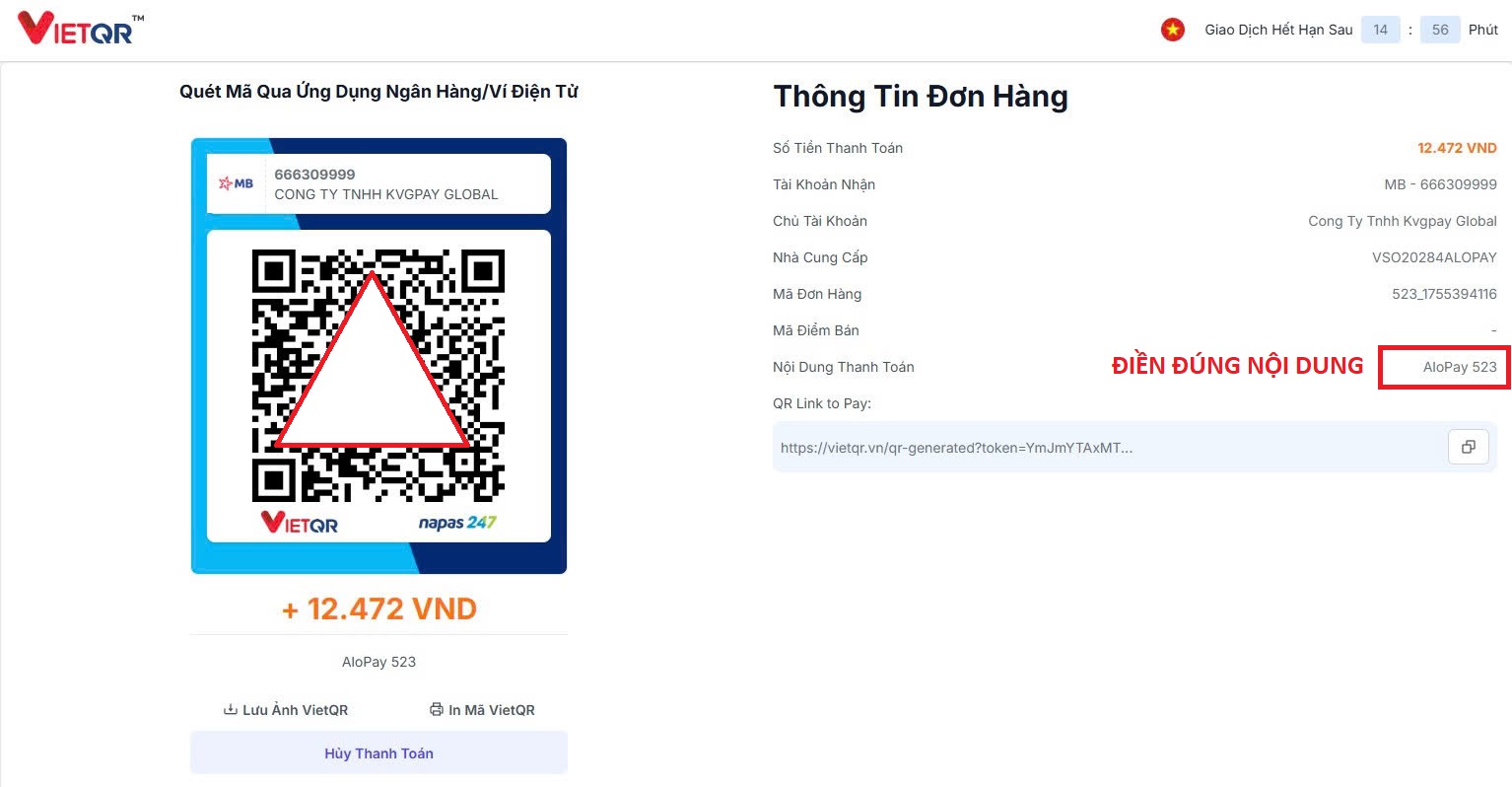 Thanh toán qua VietQR